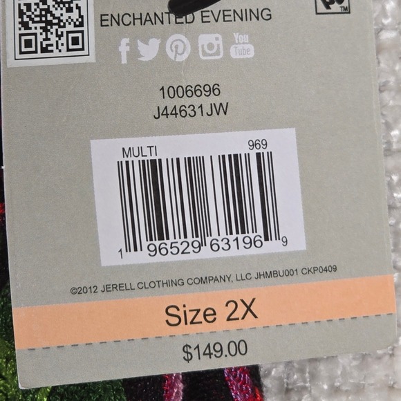 JOHN MARK Embroidered Patchwork Kimono Jacket Open Front Women 2X Multi Color - Picture 4 of 10